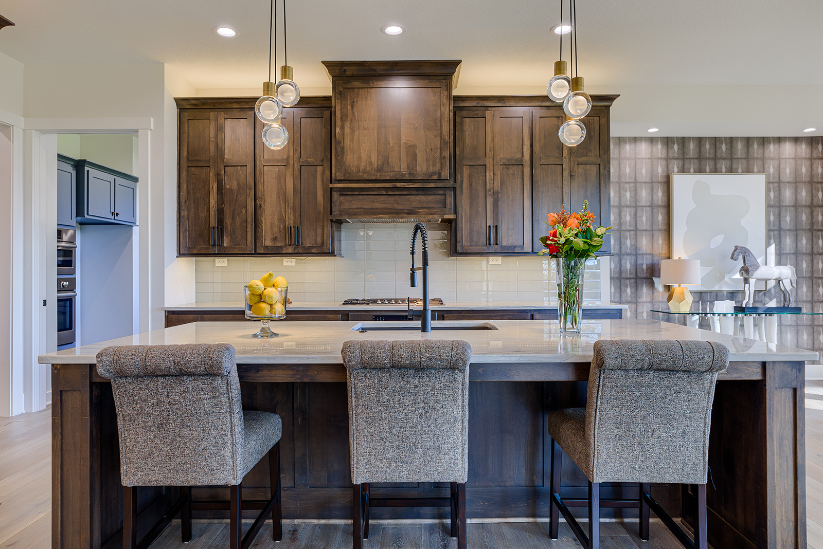 Hailey Kitchen Island and Light Fixtures Rodrock Homes