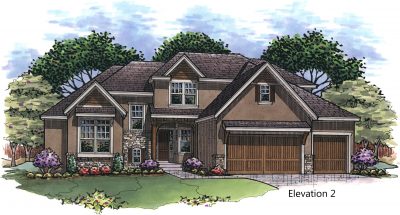 Saratoga - Elevation #2 Color Rendering