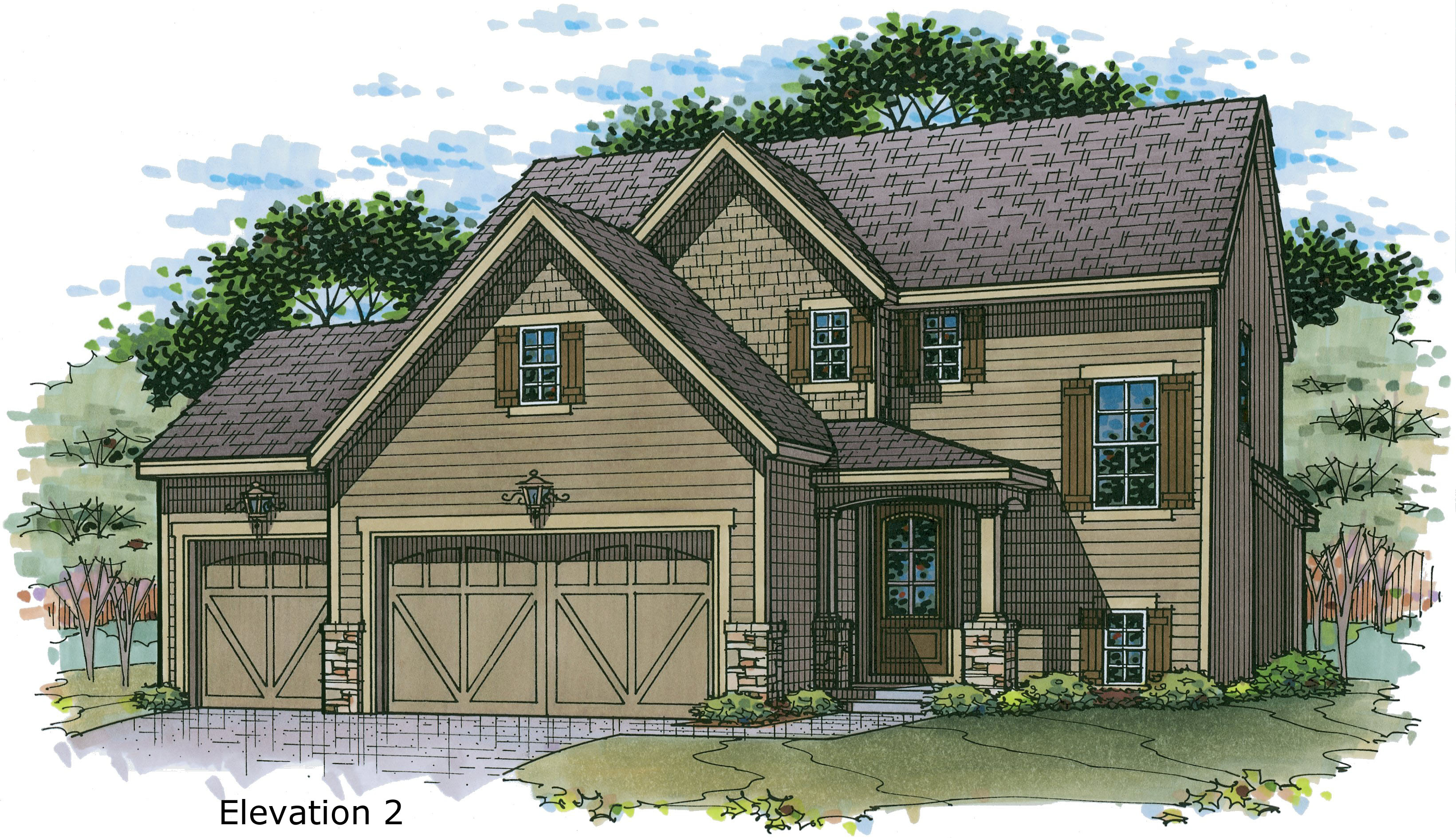 Monte Carlo elev. 2 color rendering